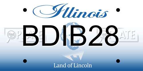 BDIB28 Illinois License Plate