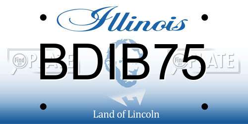BDIB75 Illinois License Plate