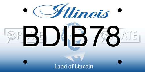 BDIB78 Illinois License Plate