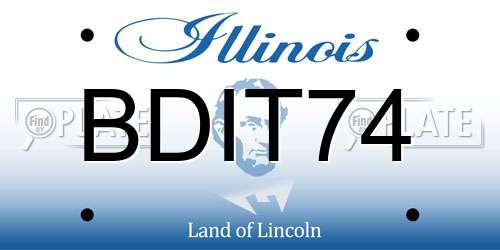 BDIT74 Illinois License Plate