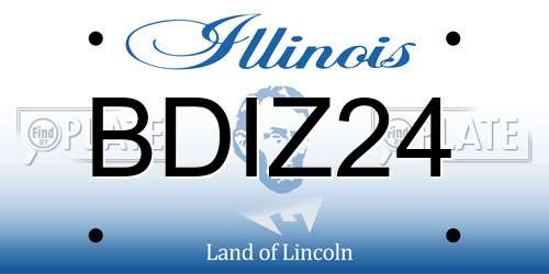 BDIZ24 Illinois License Plate