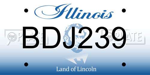 BDJ239 Illinois License Plate