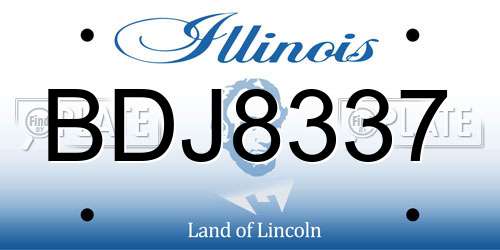 BDJ8337 Illinois License Plate