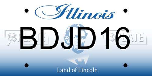 BDJD16 Illinois License Plate