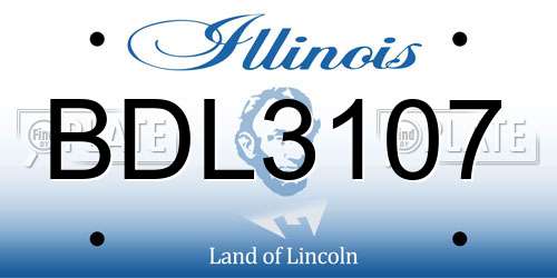 BDL3107 Illinois License Plate