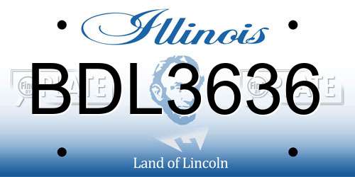 BDL3636 Illinois License Plate