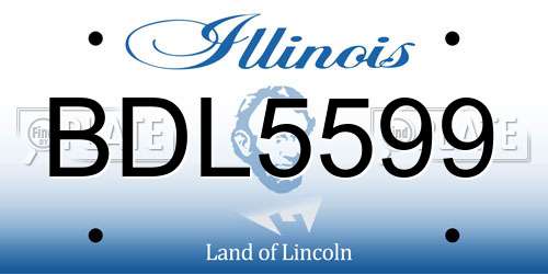 BDL5599 Illinois License Plate