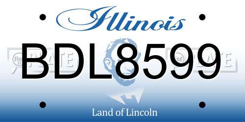 BDL8599 Illinois License Plate