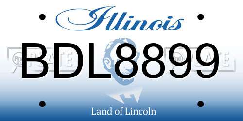 BDL8899 Illinois License Plate