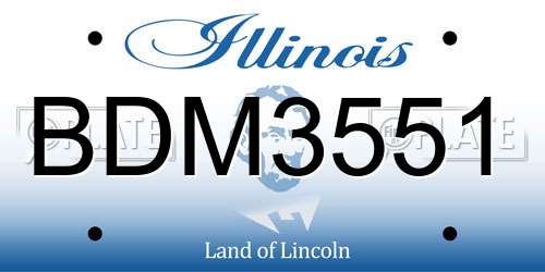 BDM3551 Illinois License Plate