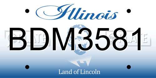 BDM3581 Illinois License Plate