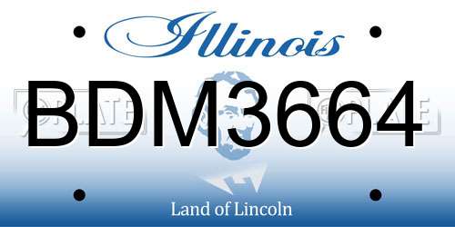 BDM3664 Illinois License Plate