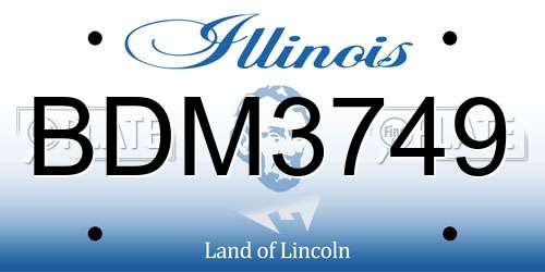 BDM3749 Illinois License Plate