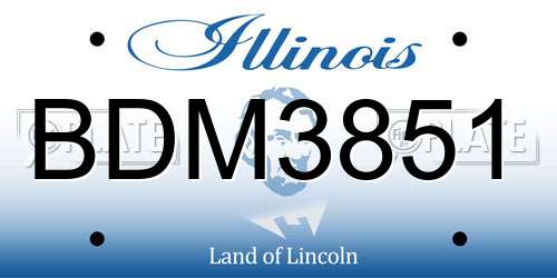 BDM3851 Illinois License Plate