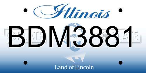 BDM3881 Illinois License Plate