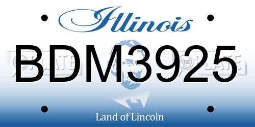BDM3925 Illinois License Plate