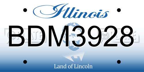 BDM3928 Illinois License Plate