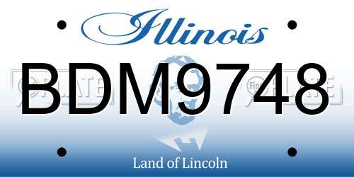 BDM9748 Illinois License Plate