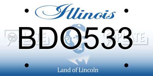 BDO533 Illinois License Plate