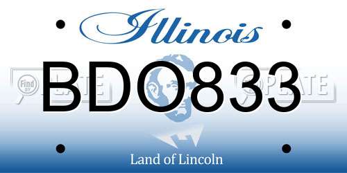 BDO833 Illinois License Plate