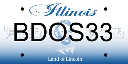 BDOS33 Illinois License Plate