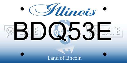 BDQ53E Illinois License Plate