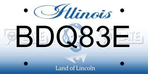 BDQ83E Illinois License Plate