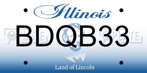BDQB33 Illinois License Plate