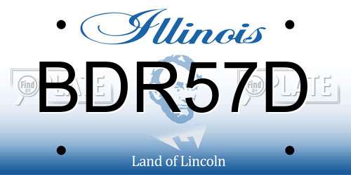 BDR57D Illinois License Plate