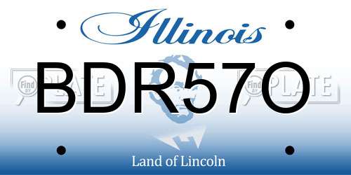 BDR57O Illinois License Plate