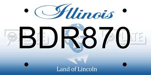 BDR870 Illinois License Plate