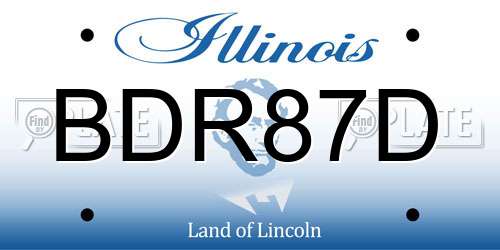 BDR87D Illinois License Plate