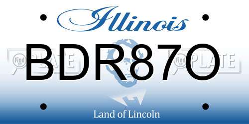 BDR87O Illinois License Plate