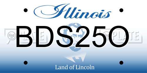 BDS25O Illinois License Plate