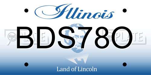 BDS78O Illinois License Plate
