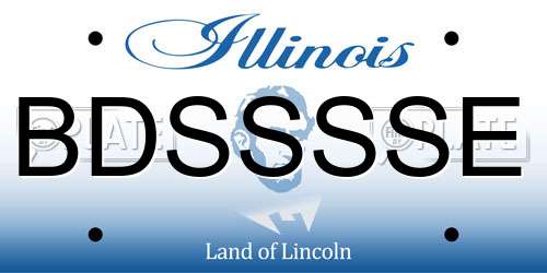 BDSSSSE Illinois License Plate