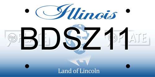 BDSZ11 Illinois License Plate