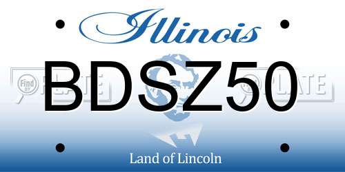 BDSZ50 Illinois License Plate