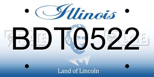 BDT0522 Illinois License Plate