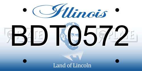 BDT0572 Illinois License Plate