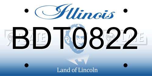 BDT0822 Illinois License Plate