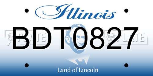 BDT0827 Illinois License Plate