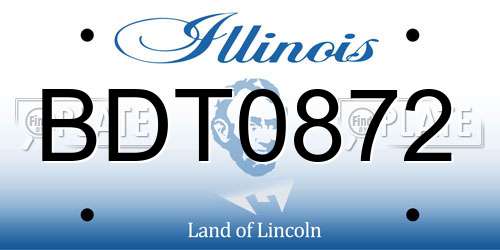 BDT0872 Illinois License Plate