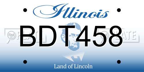 BDT458 Illinois License Plate
