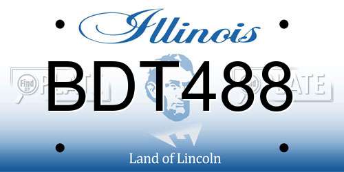 BDT488 Illinois License Plate