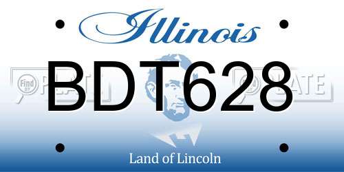 BDT628 Illinois License Plate