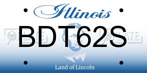 BDT62S Illinois License Plate