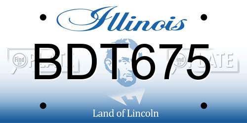 BDT675 Illinois License Plate