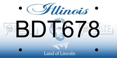 BDT678 Illinois License Plate