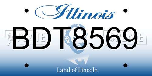 BDT8569 Illinois License Plate